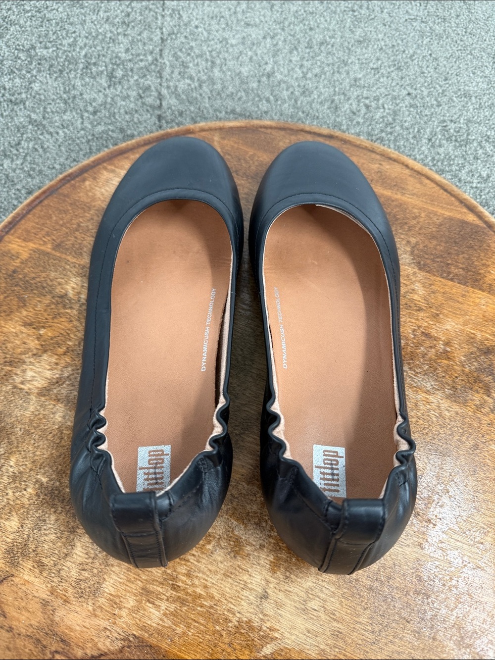 FitFlop Shoes Wm 8 Black Leather Ballet Flats Slip On Comfort Allegro - Picture 7 of 13
